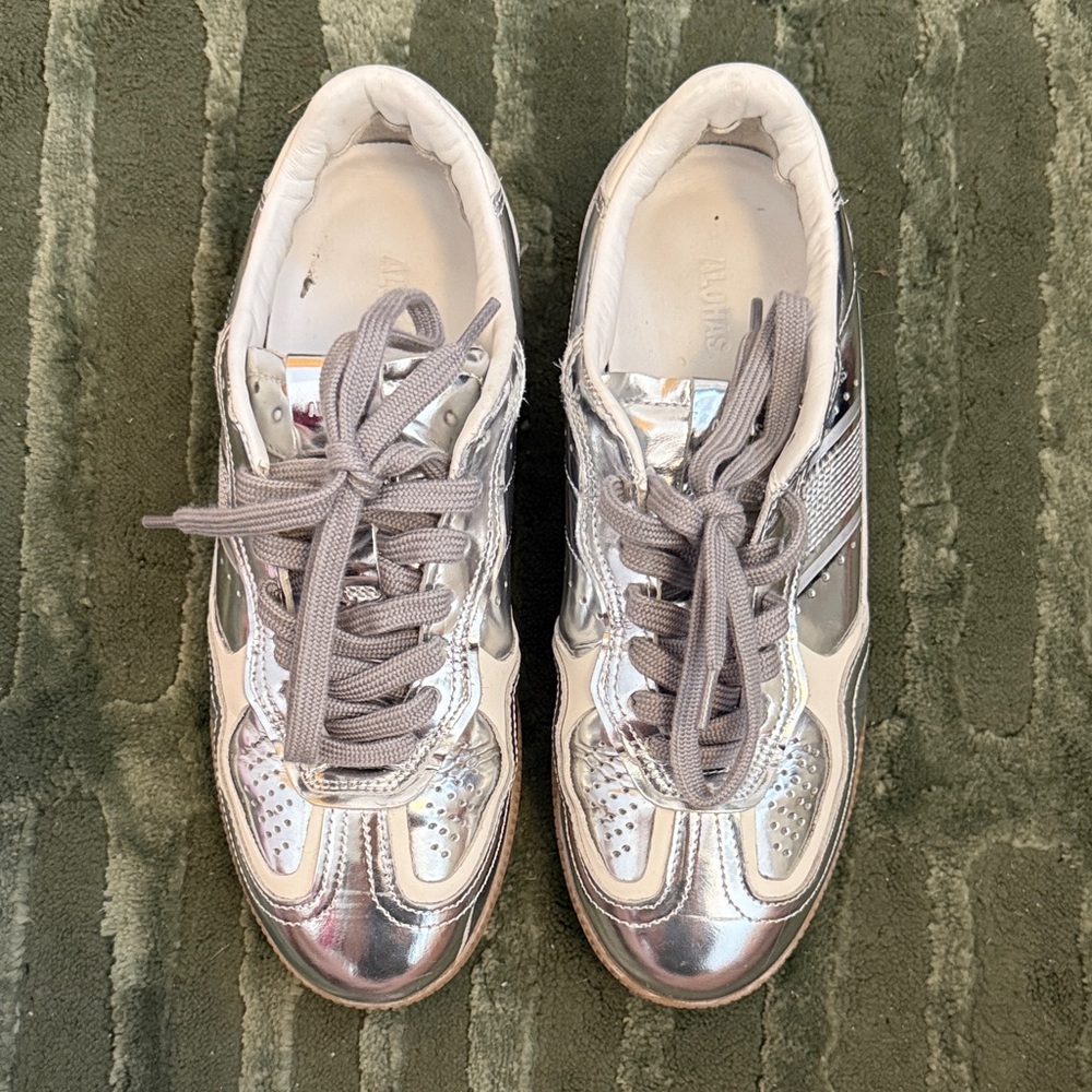 Alohas | 490 Leather Sneakers | Silver Sneakers - Picture 2 of 4
